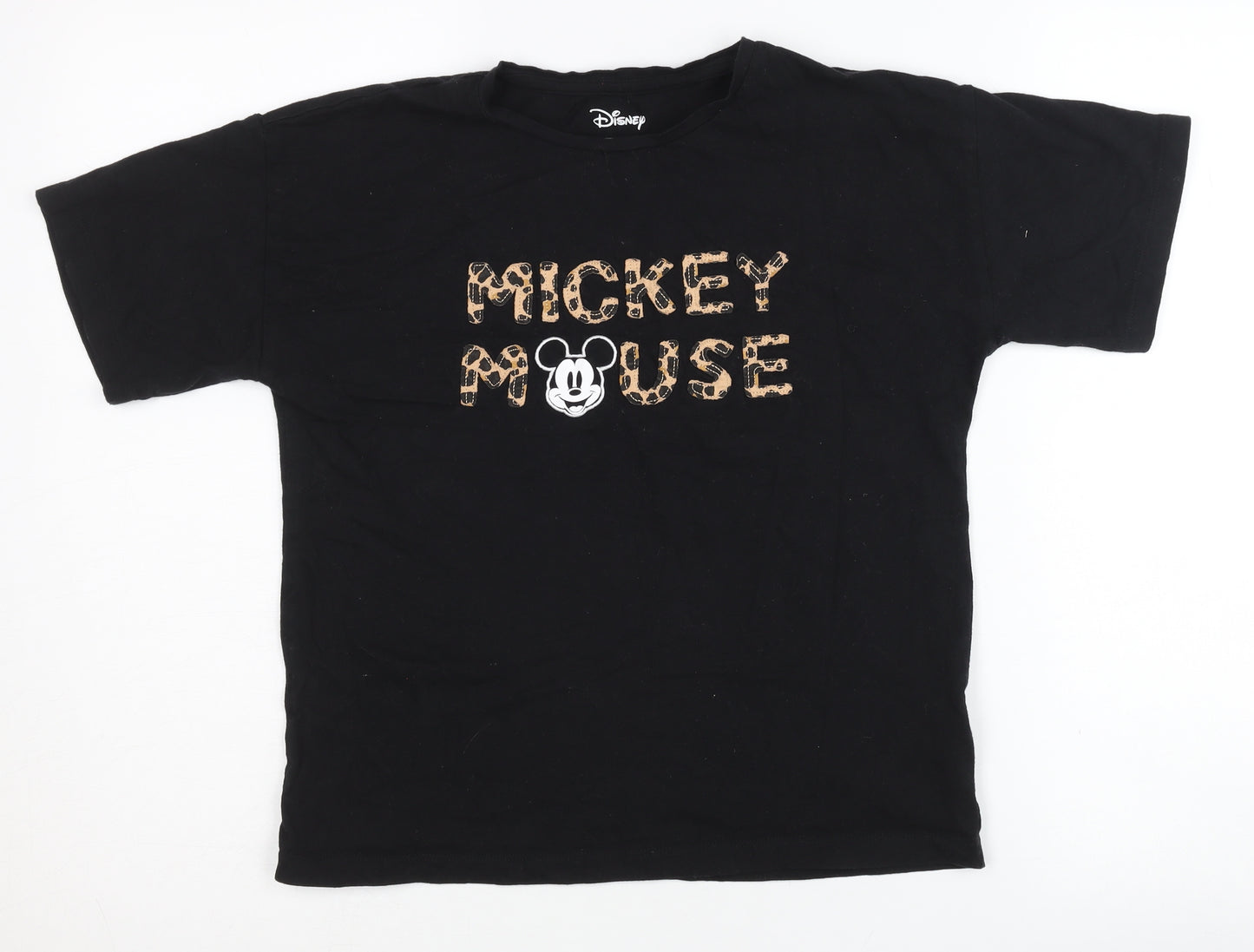 Disney Girls Black Mickey Mouse Graphic T-Shirt - Size 146