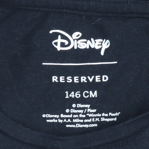 Disney Girls Black Mickey Mouse Graphic T-Shirt - Size 146