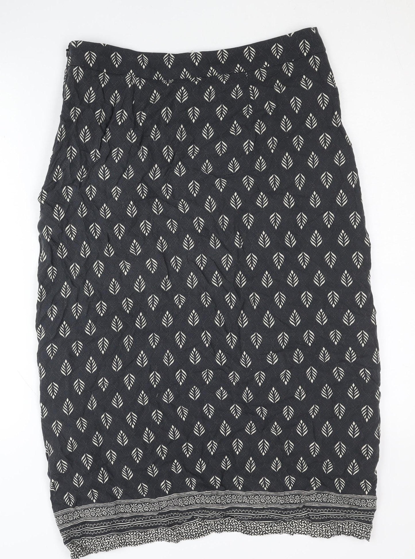 Mint Velvet Women's Black Geometric Skirt Size 12