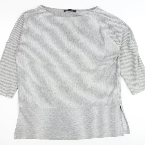 Marks and Spencer Women's Grey Striped Pullover Jumper Size 10