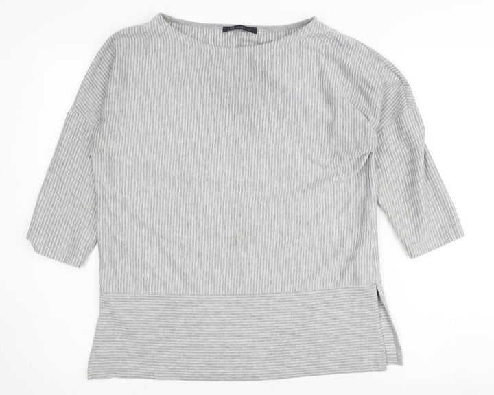 Marks and Spencer Women's Grey Striped Pullover Jumper Size 10