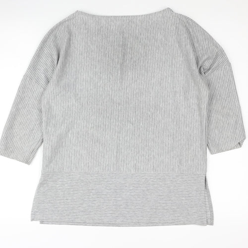 Marks and Spencer Women's Grey Striped Pullover Jumper Size 10