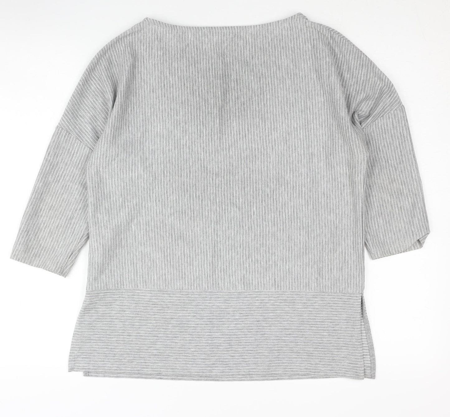 Marks and Spencer Women's Grey Striped Pullover Jumper Size 10