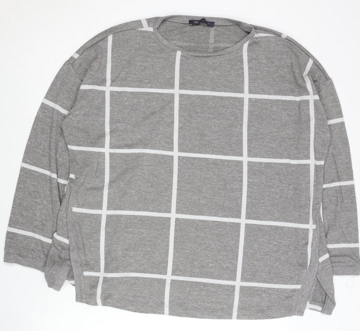 Marks and Spencer Women's Grey Check Pullover Jumper UK 20