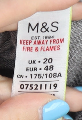 Marks and Spencer Women's Grey Check Pullover Jumper UK 20