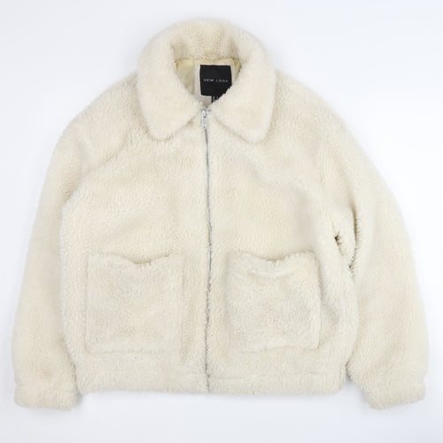 New Look Women's Ivory Bomber Jacket, Size S