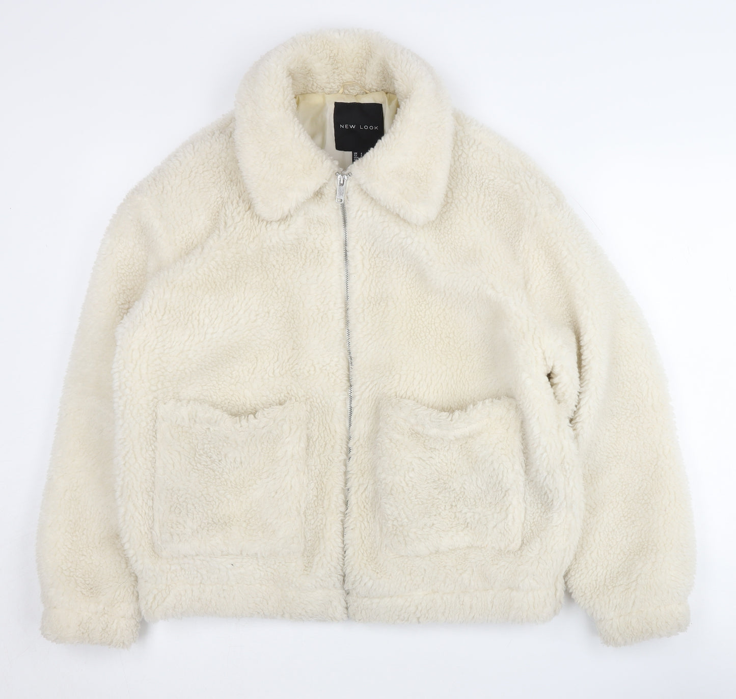 New Look Women's Ivory Bomber Jacket, Size S