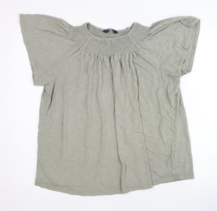 Marks and Spencer Women's Green Top, Size 16, 100% Cotton