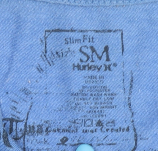 Hurley Men's Blue Graphic Print T-Shirt, Size S