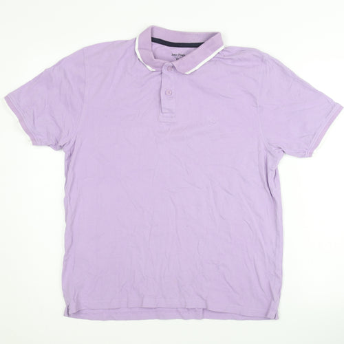 James Pringle Men's Purple Polo Shirt Medium