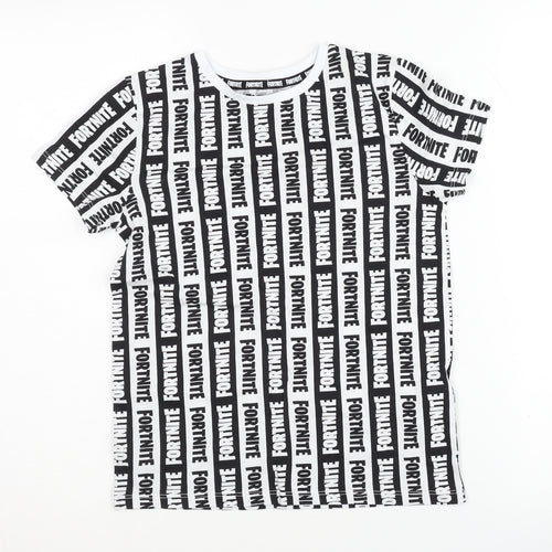 Fortnite Boys' Black & White Graphic T-Shirt Size S Pullover