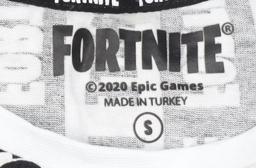 Fortnite Boys' Black & White Graphic T-Shirt Size S Pullover
