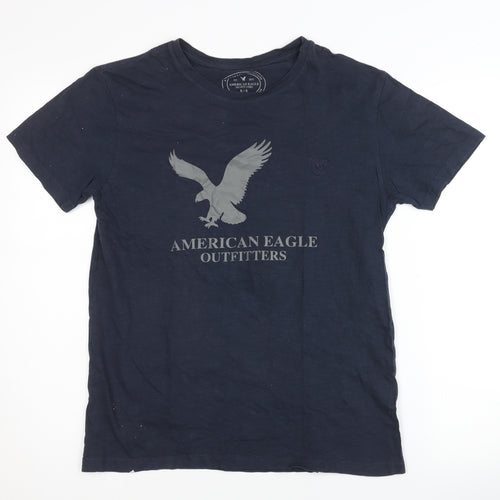 American Eagle Outfitters Men's Blue Graphic T-Shirt S