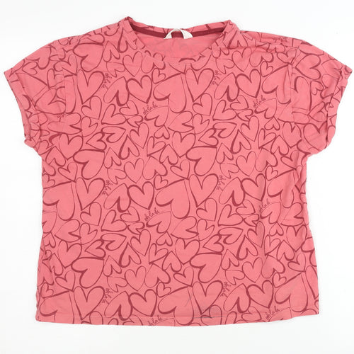 Marks and Spencer Pink Heart Print T-Shirt M