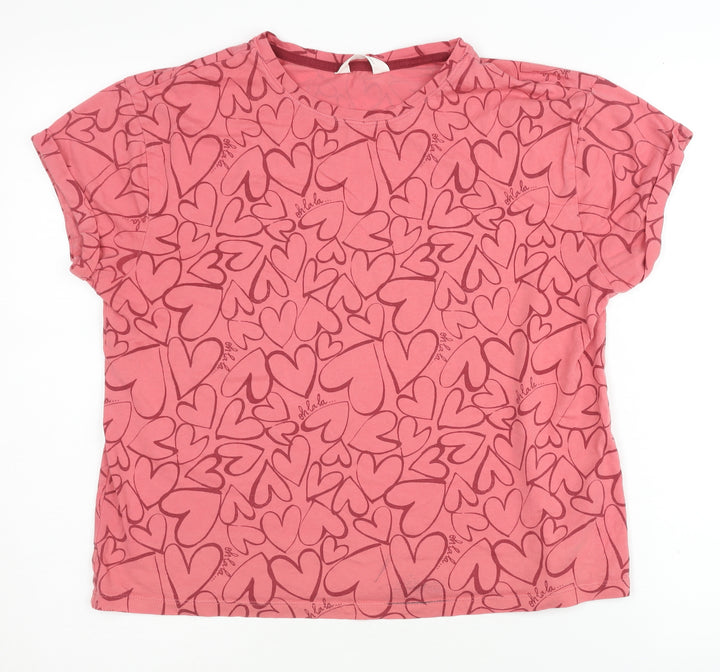 Marks and Spencer Pink Heart Print T-Shirt M