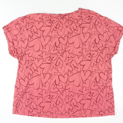 Marks and Spencer Pink Heart Print T-Shirt M