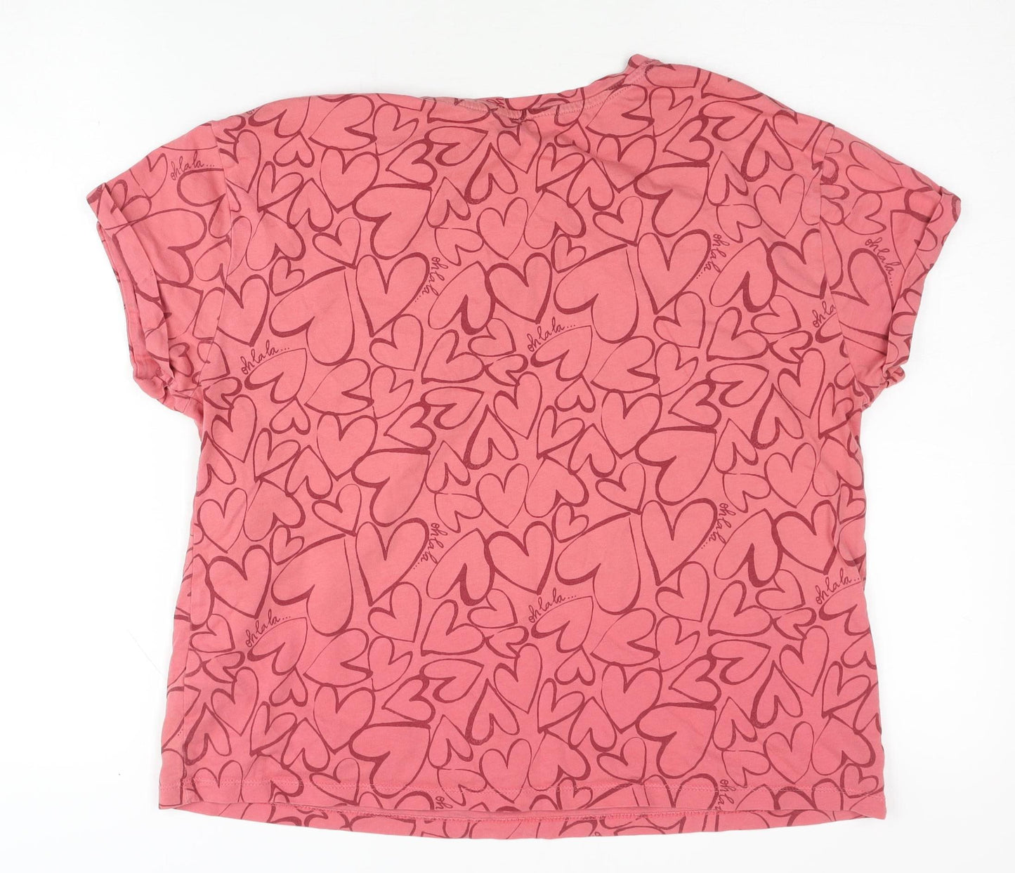Marks and Spencer Pink Heart Print T-Shirt M