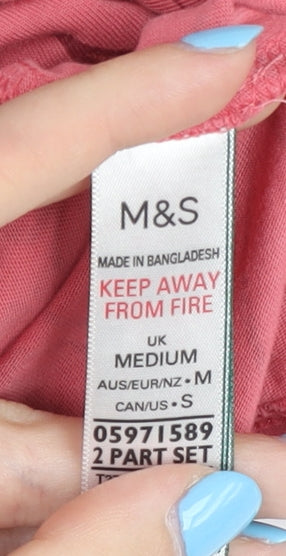 Marks and Spencer Pink Heart Print T-Shirt M