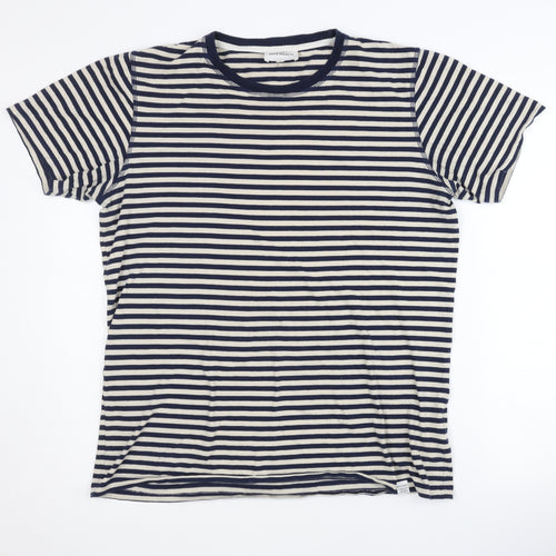 Norse Projects Men's Blue Striped Crew Neck T-Shirt L