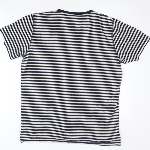 Norse Projects Men's Blue Striped Crew Neck T-Shirt L