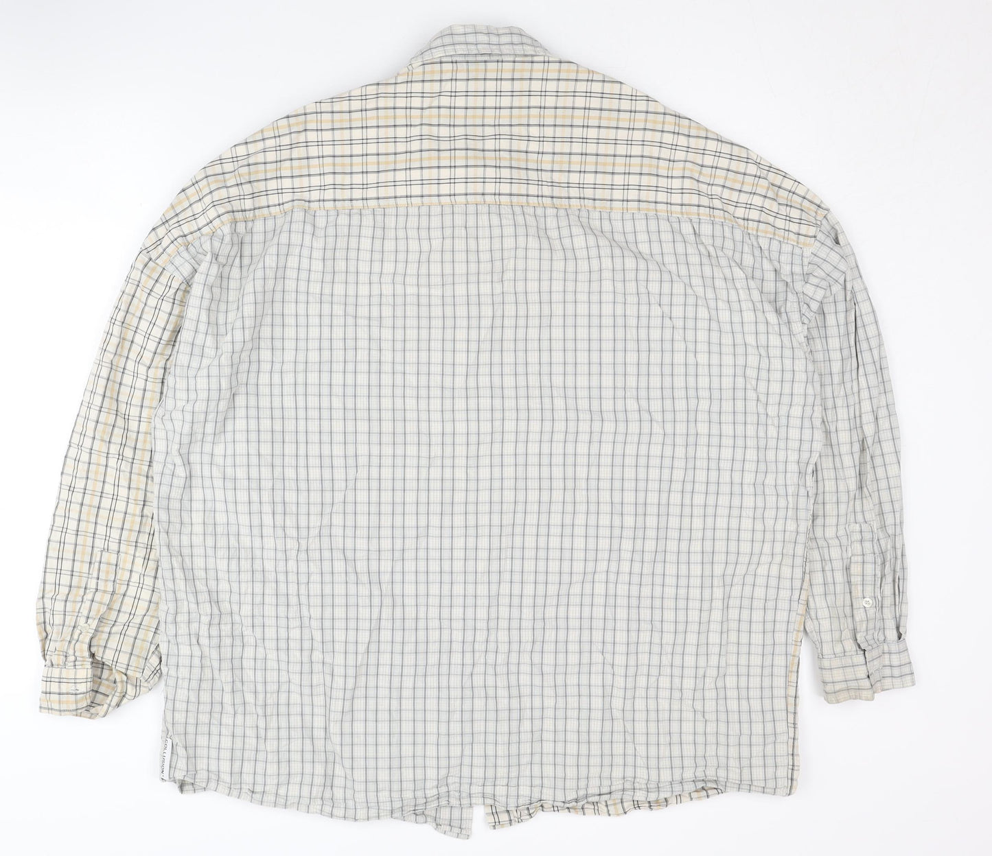 Collusion Men's Beige Check Long Sleeve Shirt M
