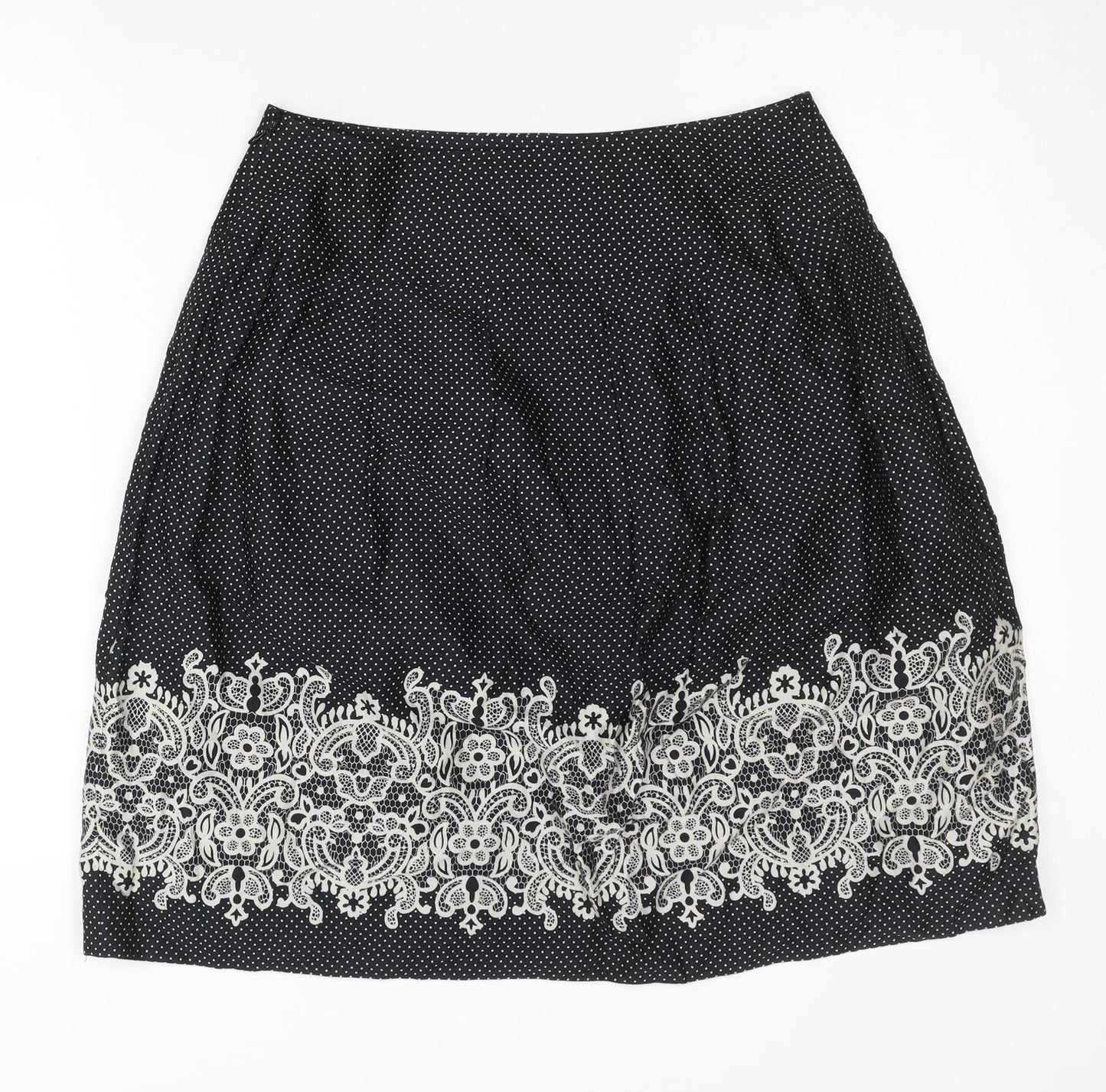 Ann Taylor Loft Women's Black Embroidered Skirt 4P