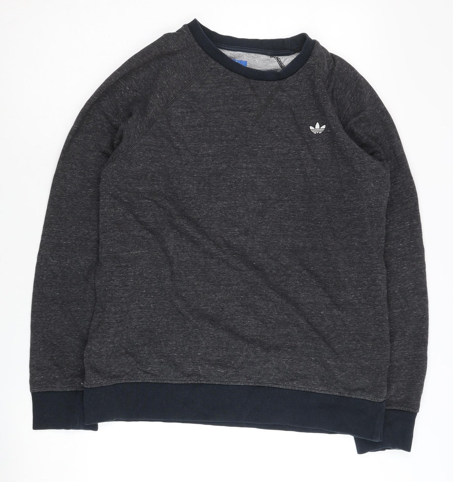 Adidas Men's Grey Crew Neck Logo Sweatshirt M