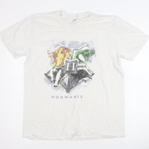 Harry Potter Men's White Large Hogwarts T-Shirt