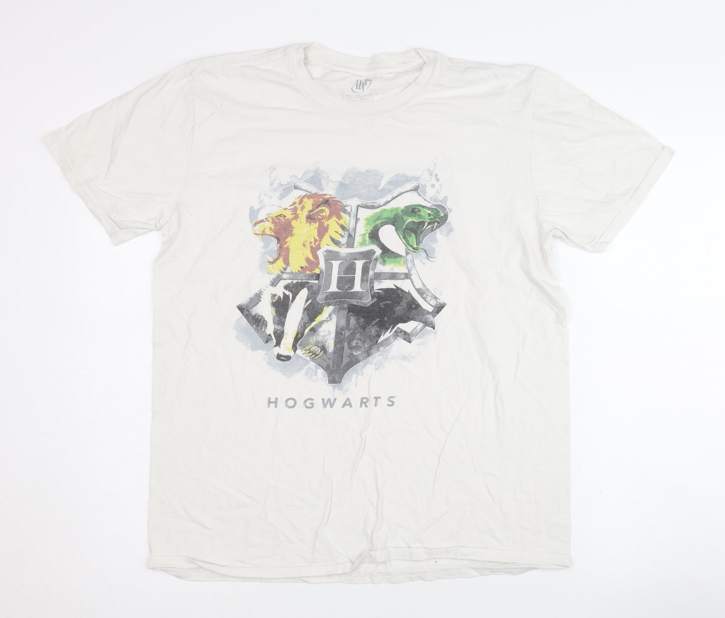 Harry Potter Men's White Large Hogwarts T-Shirt
