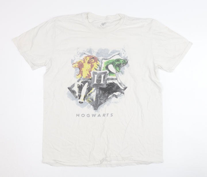 Harry Potter Men's White Large Hogwarts T-Shirt