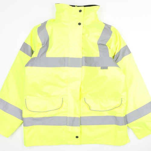 Portwest Men's Yellow Medium Safety Rain Coat Jacket