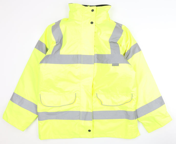 Portwest Men's Yellow Medium Safety Rain Coat Jacket