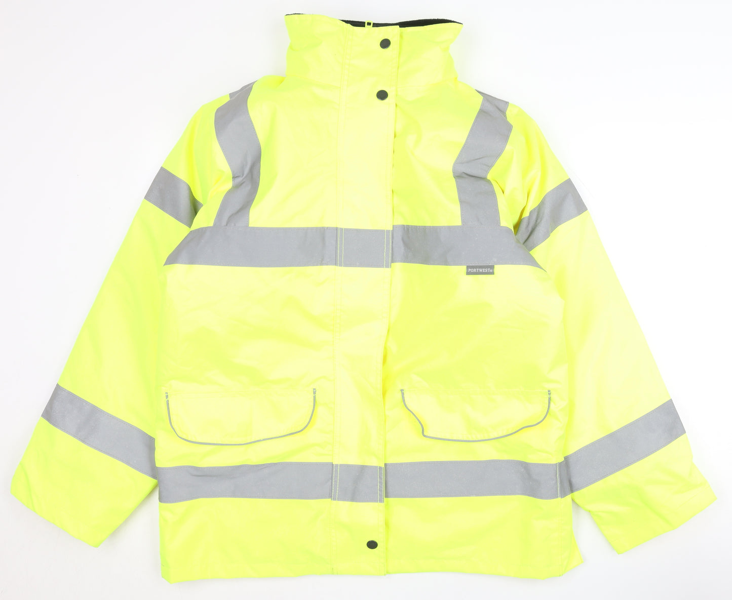 Portwest Men's Yellow Medium Safety Rain Coat Jacket