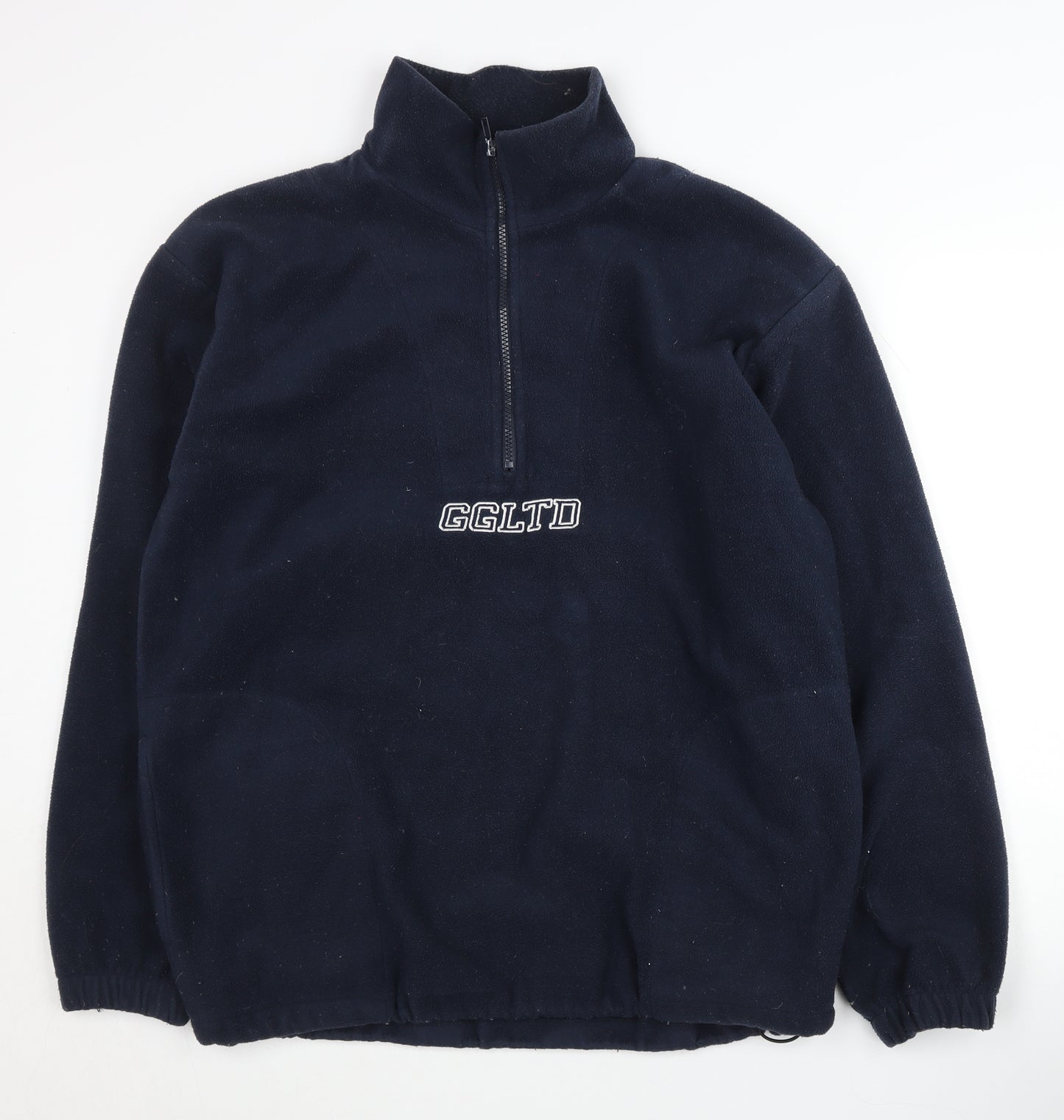 G&G Men's Blue Mock Neck Fleece Sweatshirt Large