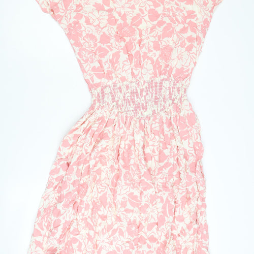 BHS Women's Pink Floral Shift Dress Size 12