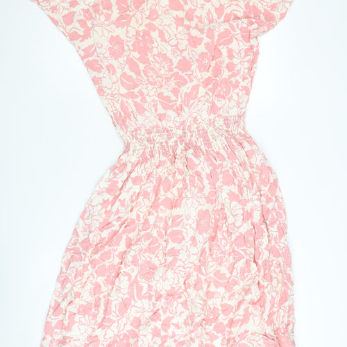 BHS Women's Pink Floral Shift Dress Size 12
