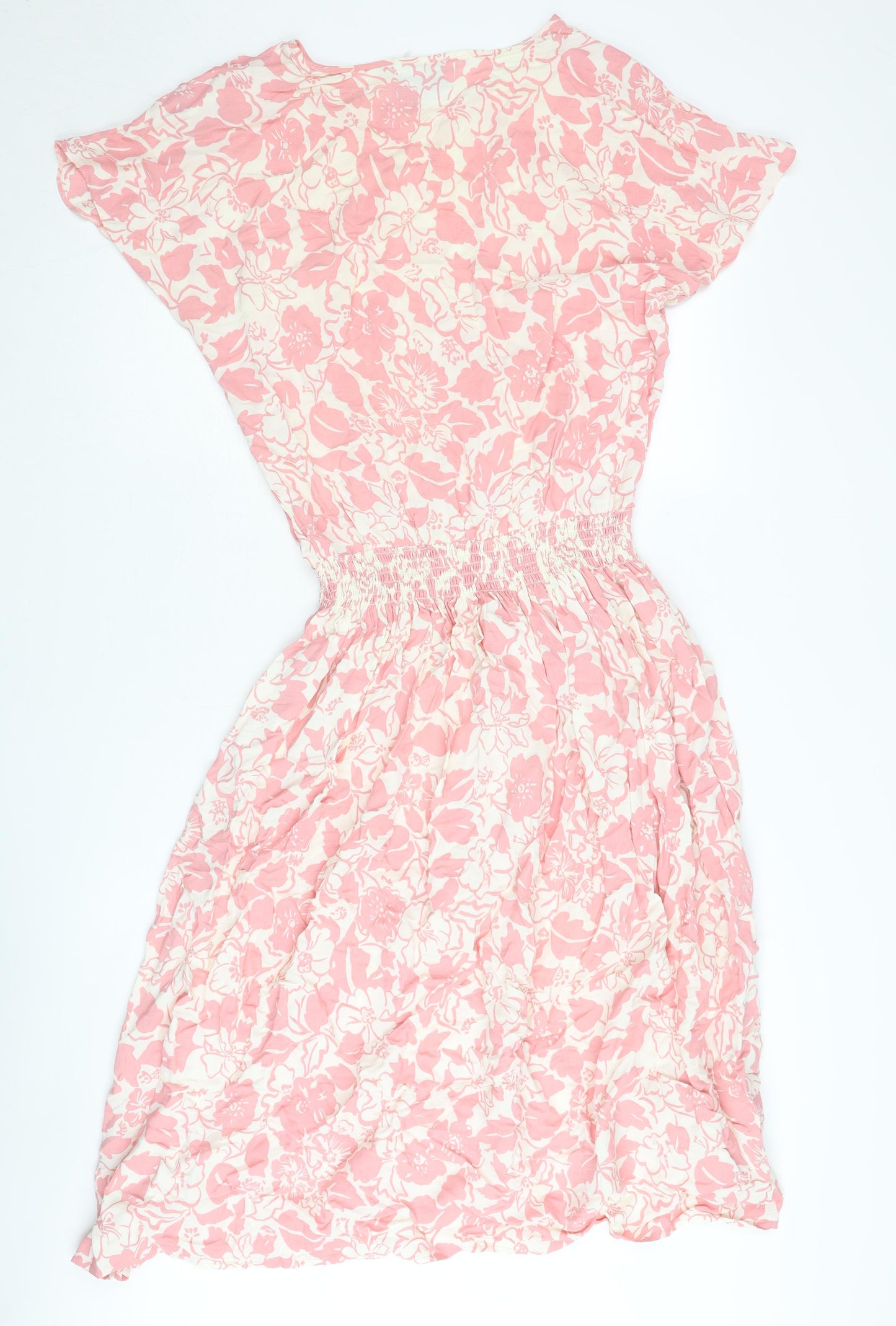 BHS Women's Pink Floral Shift Dress Size 12