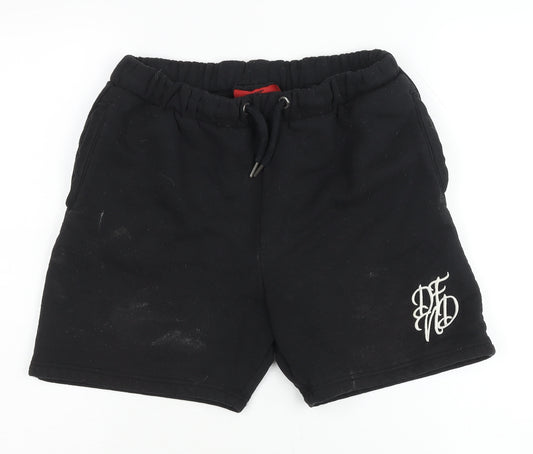 DFND Boys Black Sweat Shorts, Size 15-16, Casual Style