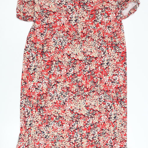 Wallis Women's Red Floral Dress Size 10