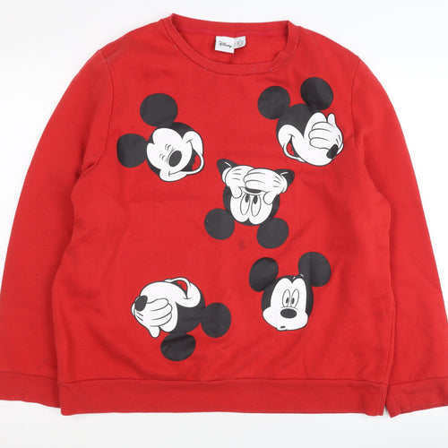 Disney Red Mickey Mouse Sweatshirt Unisex L