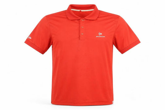 Front view of Dunlop Men's Red Golf Polo M - Breathable Sportswear