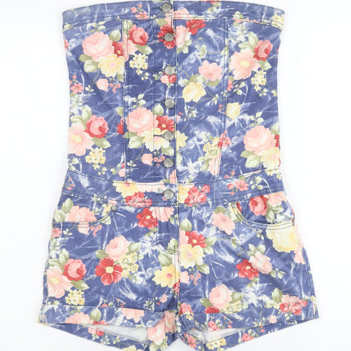 Parisian Women's Multicoloured Floral Playsuit - Size 10