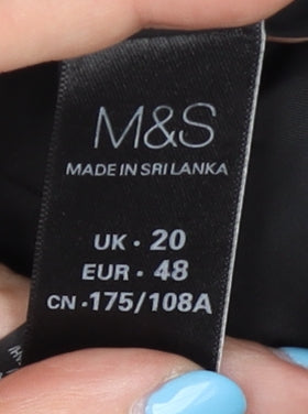 Marks and Spencer Women's Black Sheath Dress, Size 20