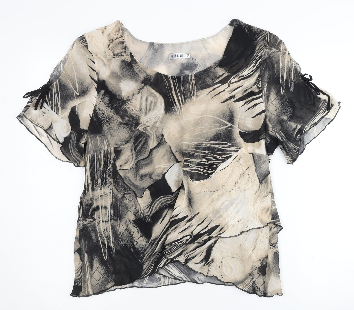GOLD Women's Blouse, Black, Size 18, Short Sleeve