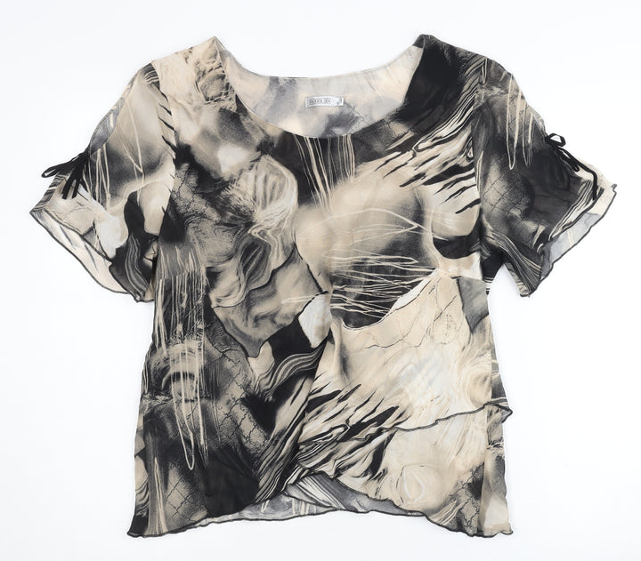 GOLD Women's Blouse, Black, Size 18, Short Sleeve
