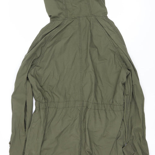 Topshop Women's Green Hooded Jacket Size 10 Casual