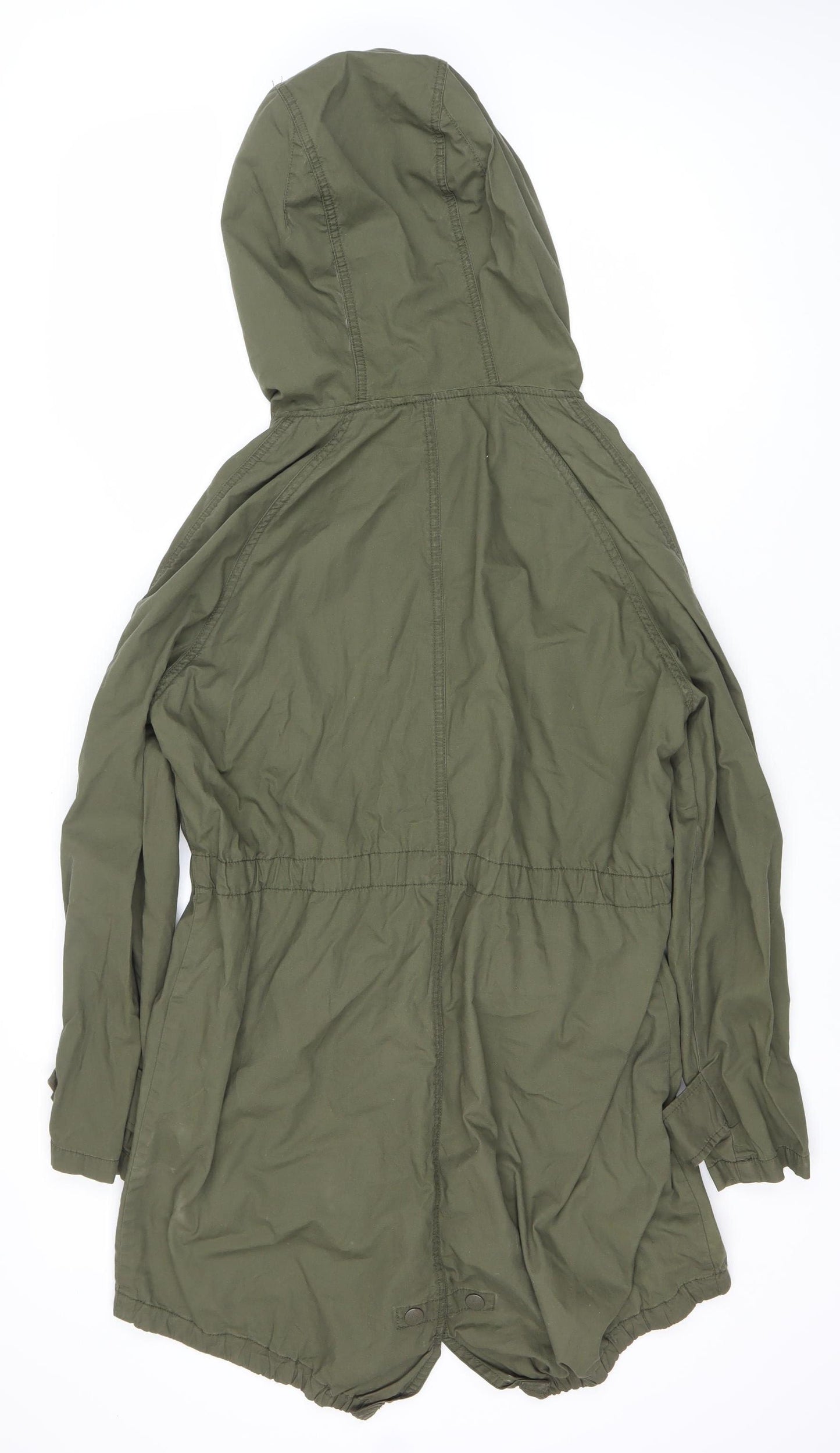 Topshop Women's Green Hooded Jacket Size 10 Casual