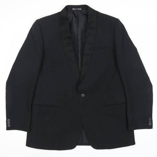 Dunn & Co Men's Black Blazer 43 Regular Shawl Lapel