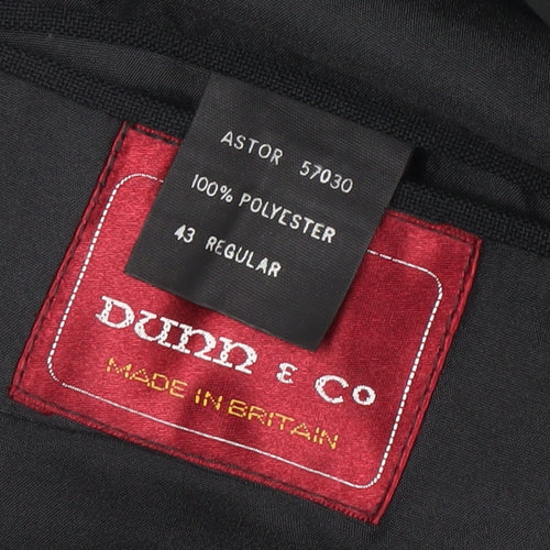 Dunn & Co Men's Black Blazer 43 Regular Shawl Lapel