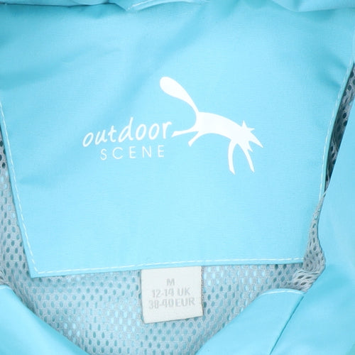 Outdoor Scene Women's Blue Mid-Length Jacket M